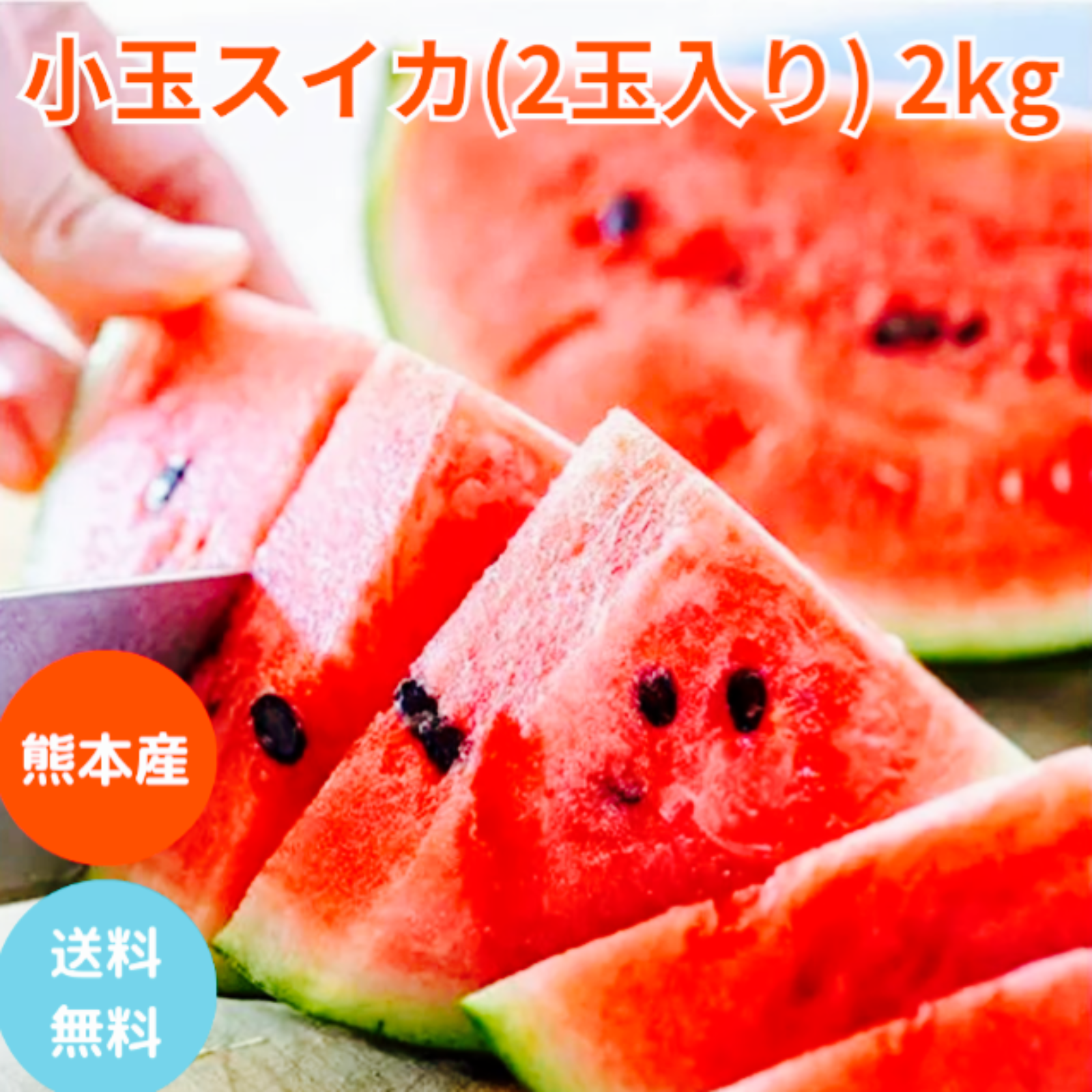 熊本 小玉すいか 2玉 2Kg Sサイズ以上 特A優品 (001)小玉西瓜 熊本県産