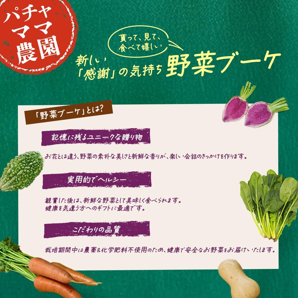 野菜ブーケ ＆ 情熱野菜 セット9品 【 母の日 父の日 選べる 贈答用