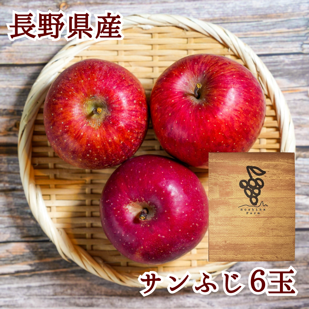 サンふじ6玉 ギフトボックス りんご 【2025先行予約】【信州長野県産