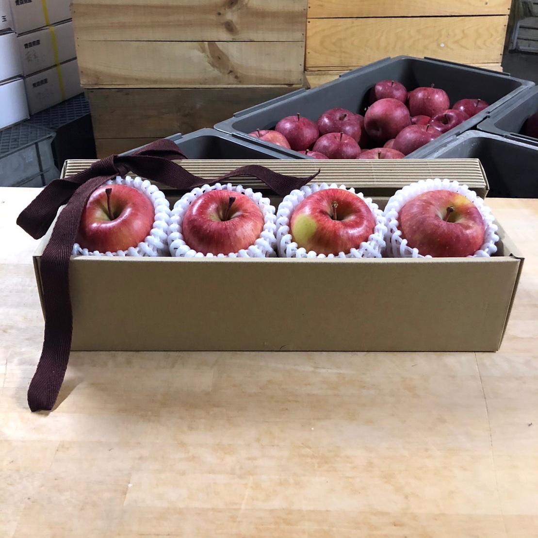 🎄光るりんご🍎蜜がたっぷりこうとく『こうとく』ギフトBOX 小玉4