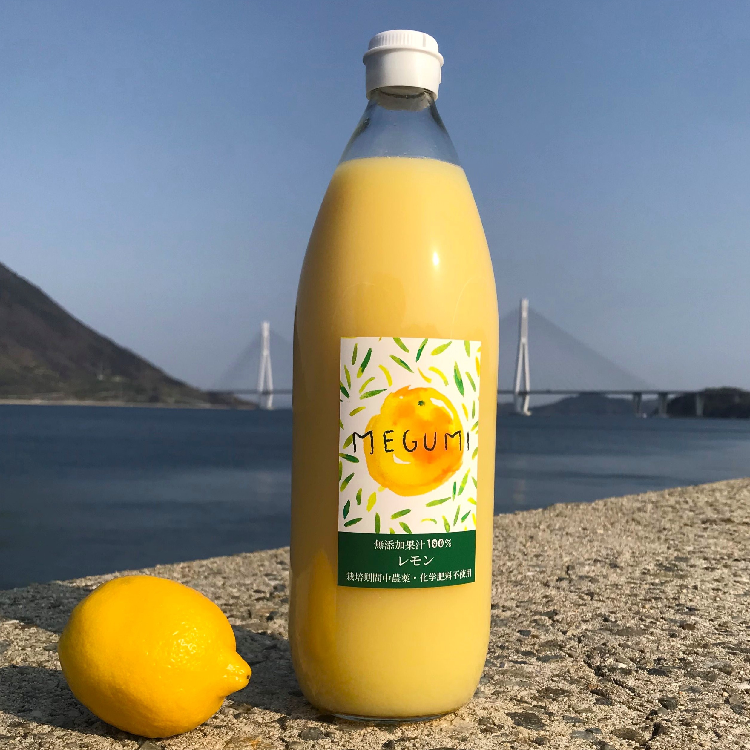 農薬不使用】瀬戸内レモンのレモン果汁100％（無添加）1000ml×3本