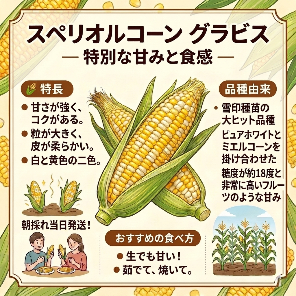 限定販売❣️粒が柔らかく甘いバイカラーとうもろこし（グラビス）皮つき 生が甘くて美味しい 新鮮で安全・安心なとうもろこし グラビス 10本