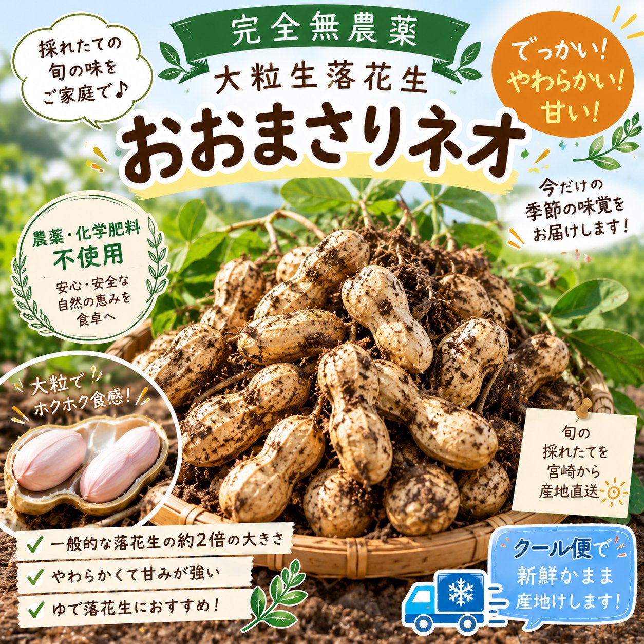 天喜｜土からのご褒…の最新投稿「🥜 おおまさりネオ、予約受付スター