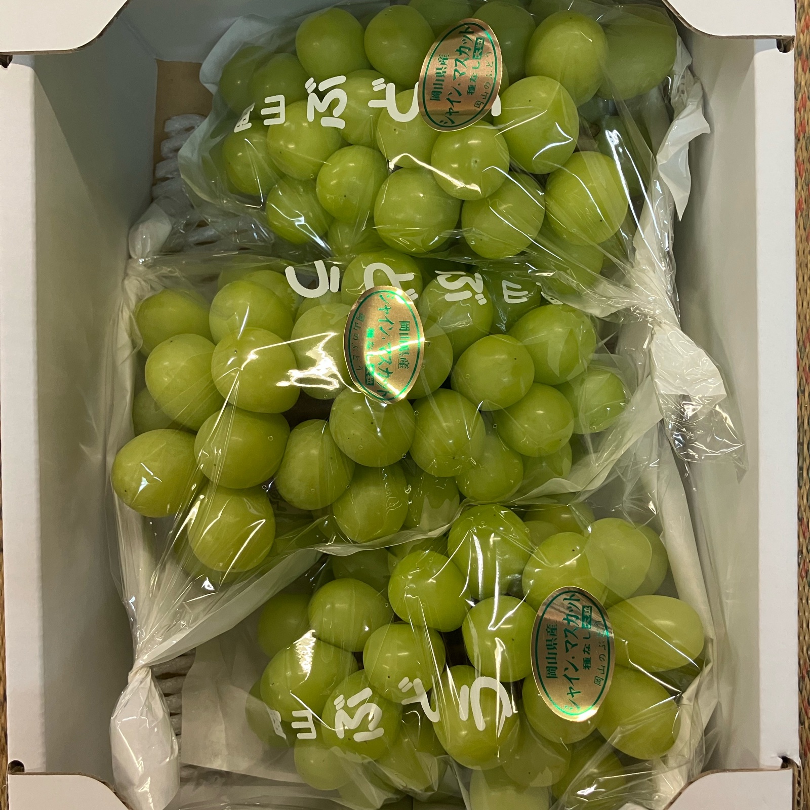 大玉2kg・3房】岡山県産シャインマスカット 家庭用 朝採り翌日発送