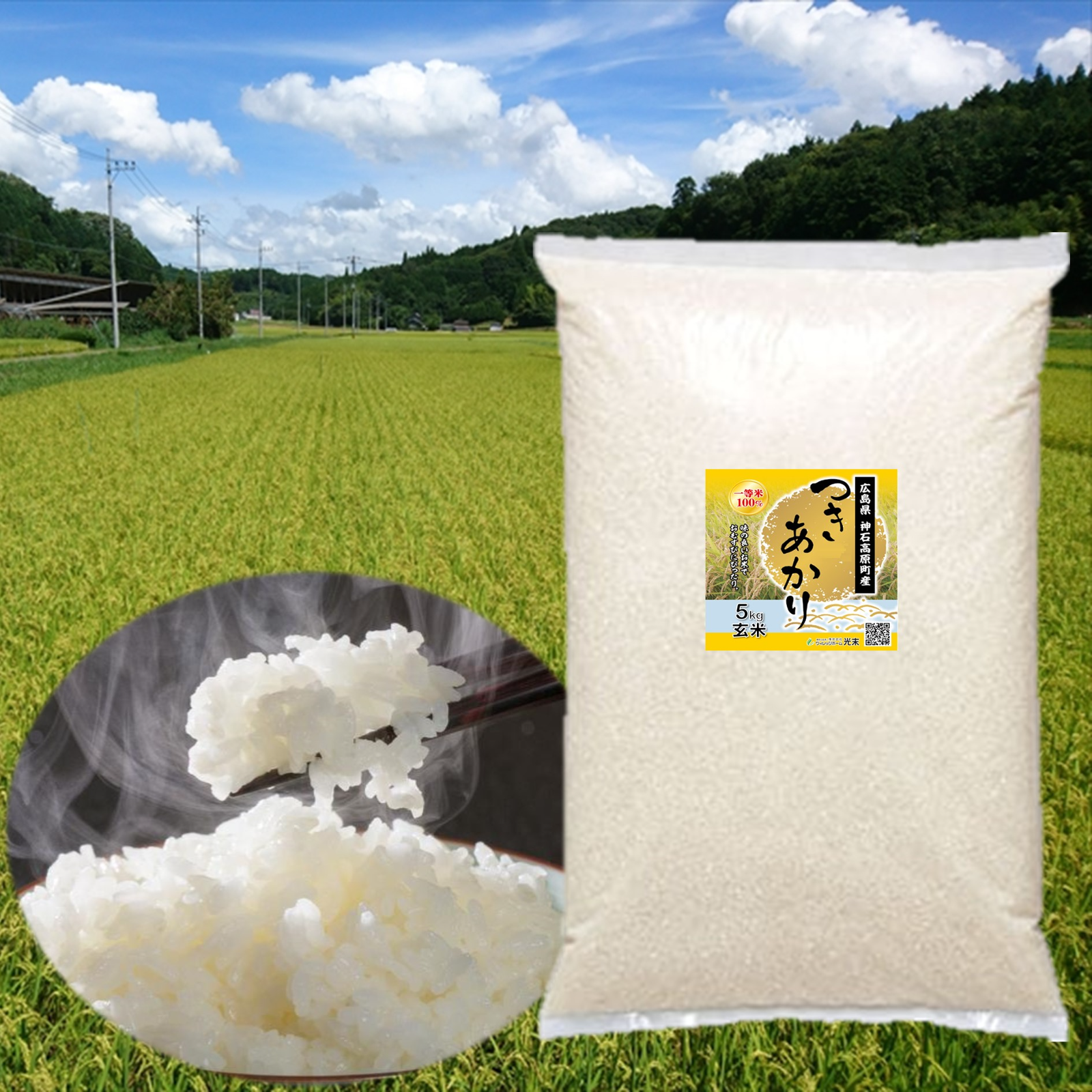 つきあかり精米 20kg(5kg×4) 令和3年 広島県神石高原町産 | 米・穀物