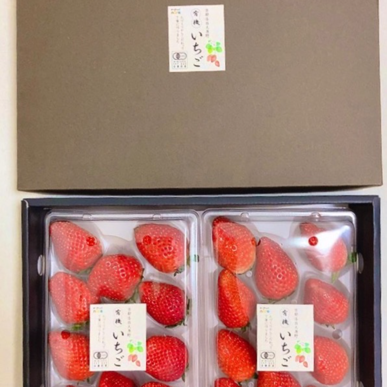 プレミアムオーガニック苺 2パックin化粧箱 ｜ 果物/いちご 産直アウル