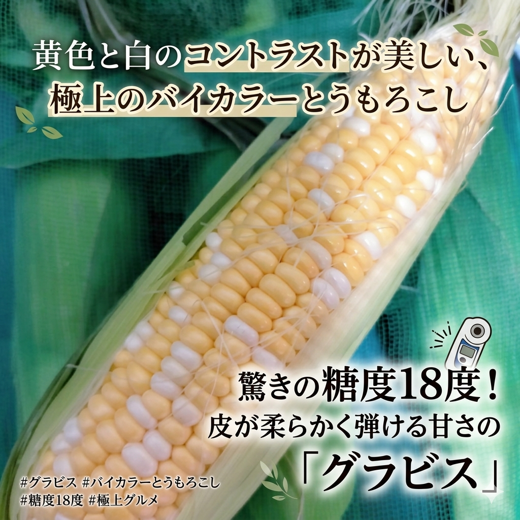 生が甘くて美味しい 新鮮で安全 安心な とうもろこし グラビス 6本