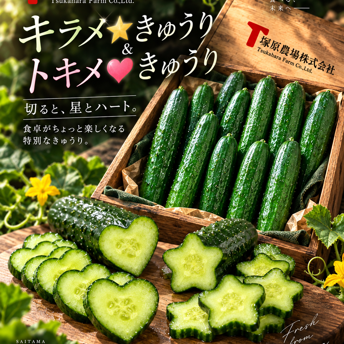 深谷プレミアムきゅうり2kg＋キラメ＆トキメ お試しセット ｜ 野菜