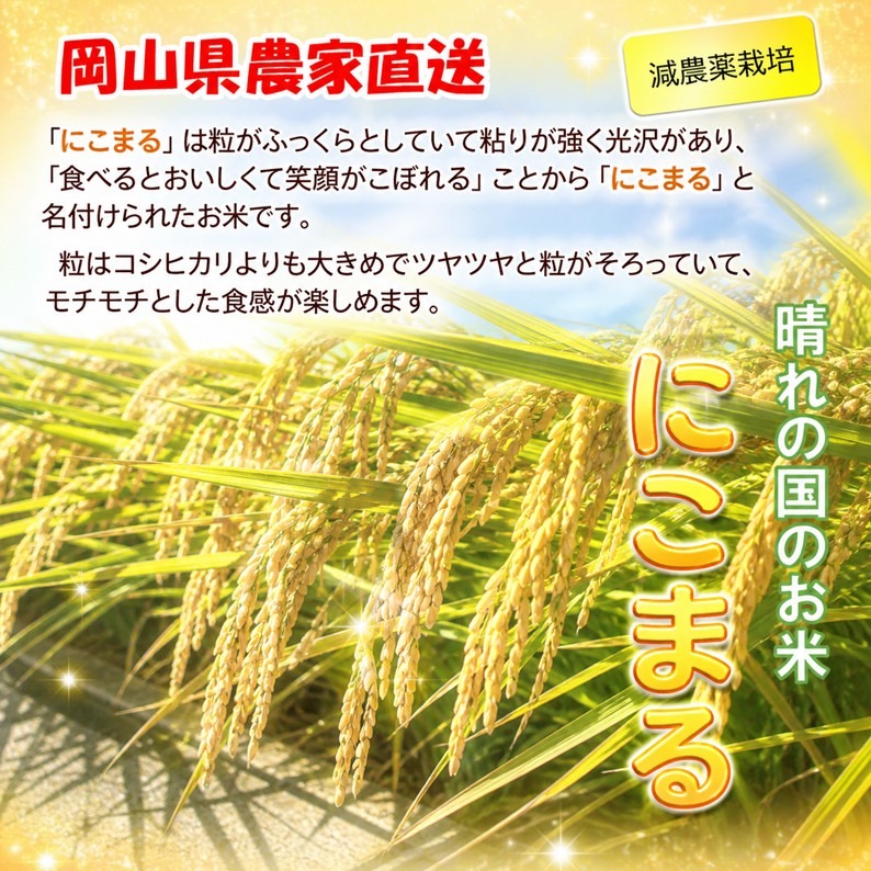 しらたま精米20kg 2026年 岡山県産 ニコマル 20kg 精米（精米後、20kg⇒18.0kg程度となり