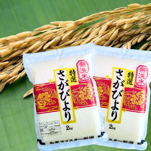 特A【無洗米】さがびより2kg×2袋(真空パック) ｜ 米・穀物/無洗米