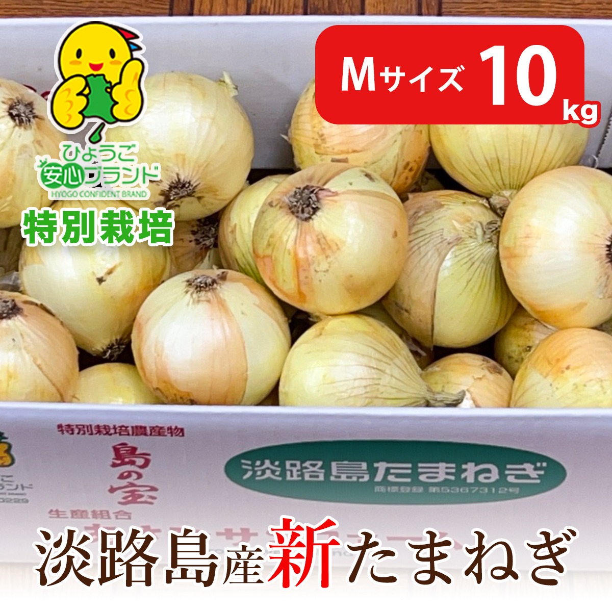M玉10kg】 新たまねぎ 淡路島産 特別栽培 兵庫県認証食品 レシピ付き