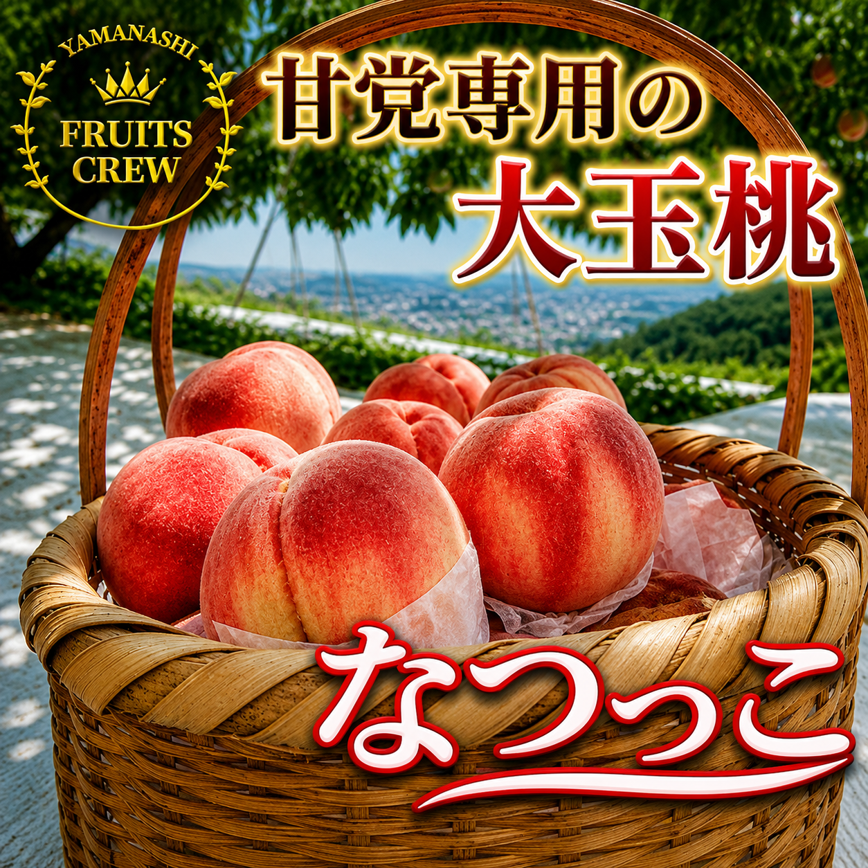 強い甘みの大玉硬質桃】本場山梨の品種指定キャンペーン『なつっこ