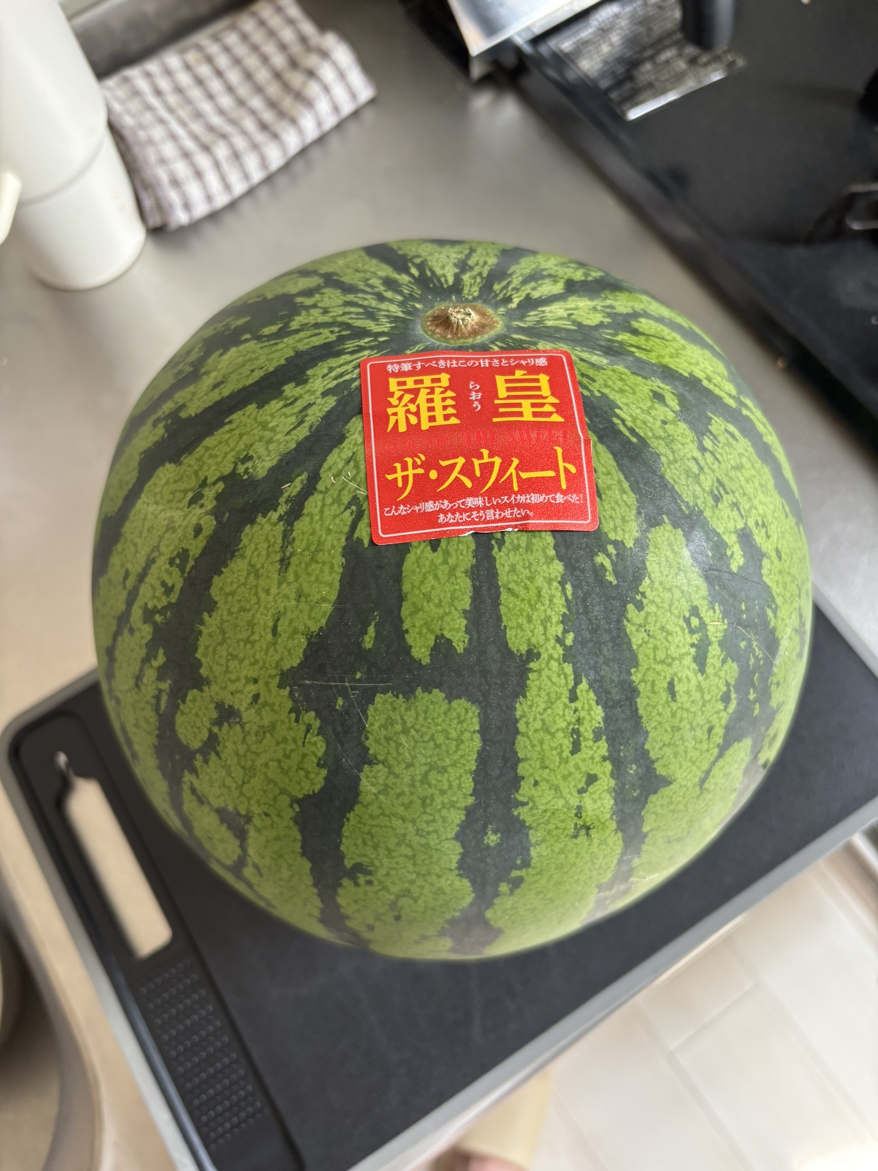 山形県産 すいか 羅皇ザ・スウィート 金色羅皇 Lサイズ 家庭用 食べ