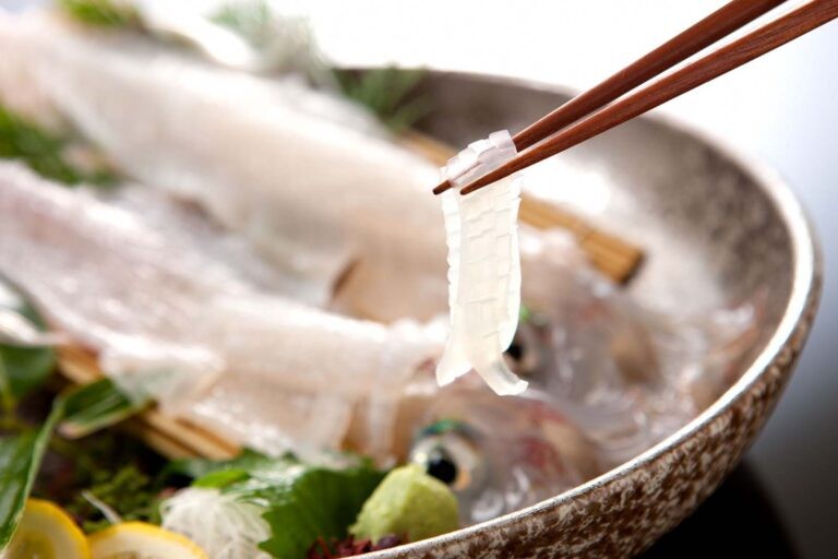 大望閣の活きイカ