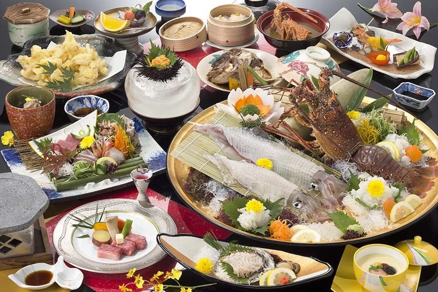 呼子の新鮮な海鮮がふんだんに使われた自慢の料理