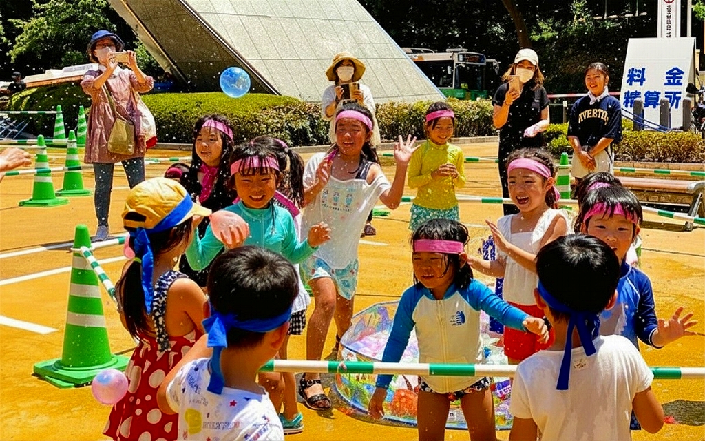夏の運動会陣地取り合戦
