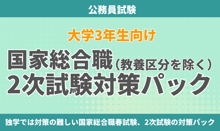 【公務員試験】国家総合職（教養区分を除く）2次試験対策パック