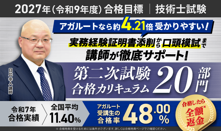 【2027年合格目標】技術士試験 第二次試験合格カリキュラム 20部門（フル・ライト）