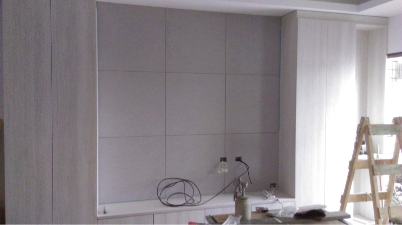 木工裝潢 - 施工項目
高櫃*2
矮櫃*1
水泥板分割電視背牆