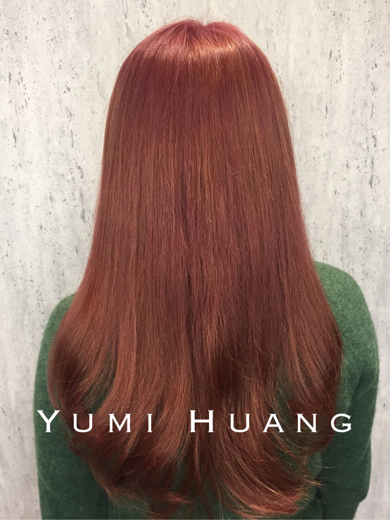 出色時尚染護 - 亮橘咖啡髮色