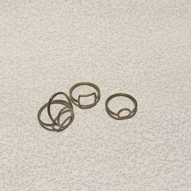 圓點金屬工藝 - 幾何圖形戒指