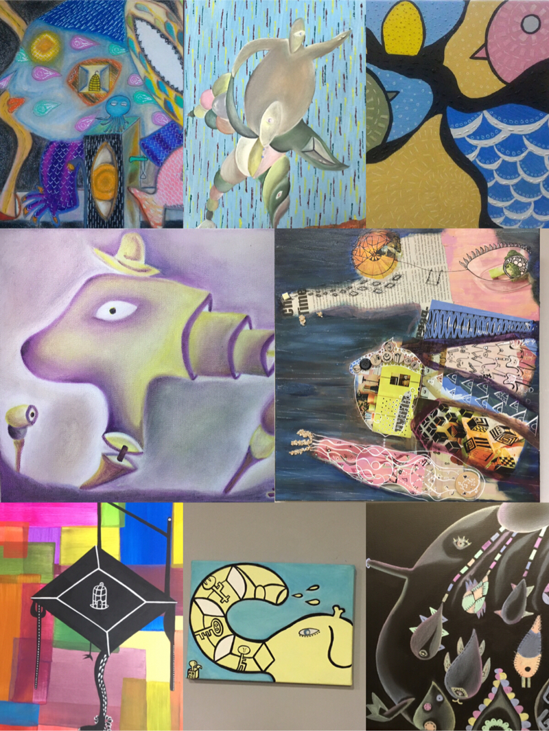 Ming日晴Illustrator - 蠟筆、油畫、壓克力與複合材料