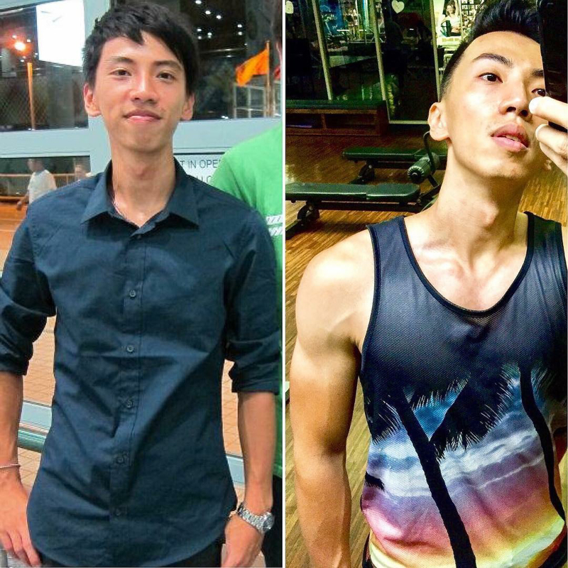 X-JUMPING133 - 這是我自己，過去熱愛運動，但身體吸狀態很差，一直到調整觀念後，三分練七分吃，體格增加了八公斤的肌肉量。