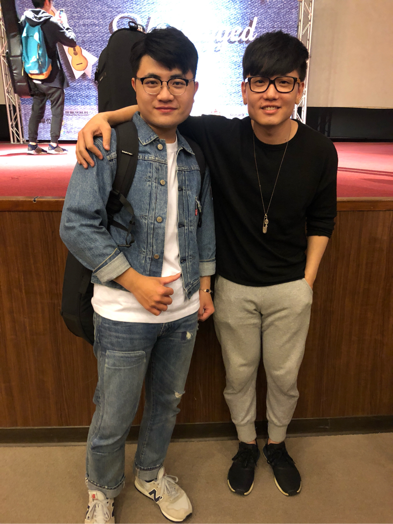 吉他家教-阿丹老師 - 2018於中央大學Unplugged吉他大賽 與 河仁傑老師合影