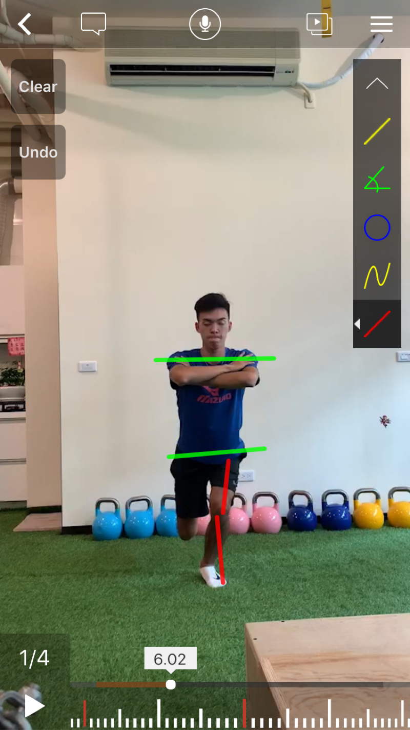 張賴譽/尼克 運動表現教練 - 功能性檢測 （單腿蹲）