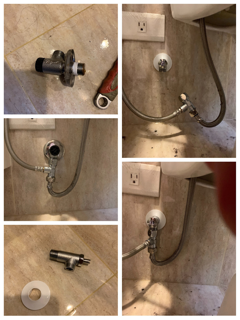 裕盛水電 - 「更換三角凡爾」因為三角凡爾老舊生銹，導致有漏水現象