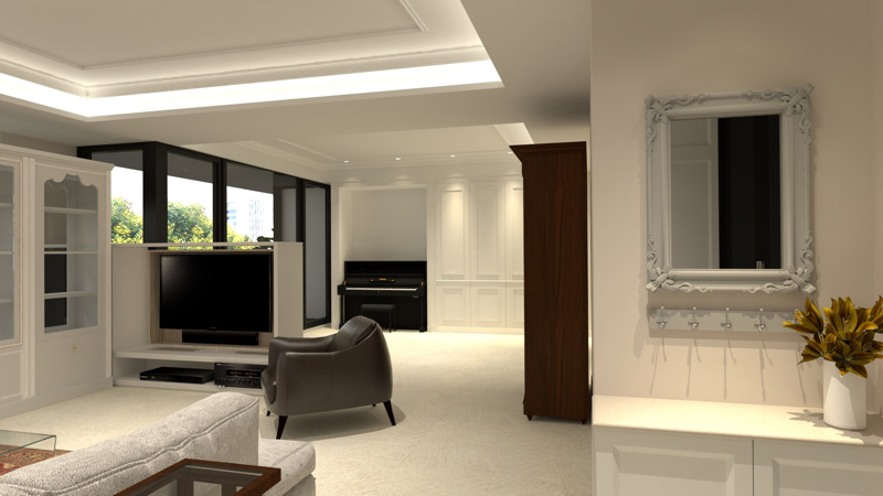 Lacey Huang - 3D圖 住宅 玄關及客廳