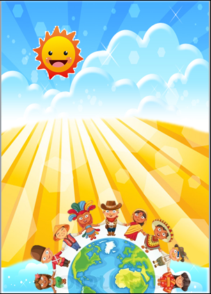 林筠萱 - 社團評鑑封面，扣合著社團世界和平的理念，不分種族，讓地球成為一個真正的天堂。