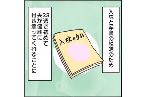 #24 夫の産婦人科付き添い問題！32週の手術説明で初めての付き添い[双子妊娠漫画]