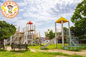 金岡公園（東大阪市）では、ダイナミックな遊具で思いきり遊びながら運動能力をのばそう