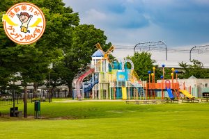 競馬場内にある京都競馬場 緑の広場（京都市伏見区）は、大型遊具と芝生を備えた人気のスポット