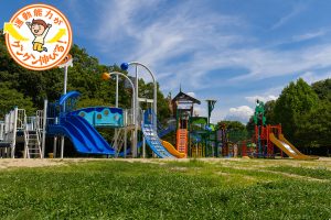 錦織公園(富田林市)は、幼児向けからアスレチック系まで複合遊具が満載!