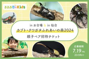【Xキャンペーン】「カブト・クワガタ ふれあいの森 2024 inお台場・仙台」親子ペア招待券プレゼント!