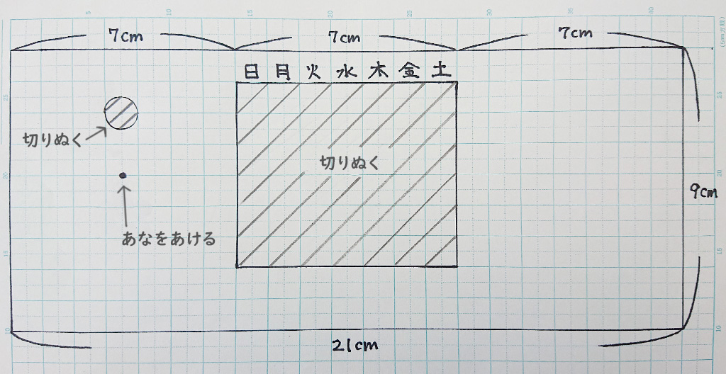 テンプレート2/スライド式万年カレンダーの作り方
