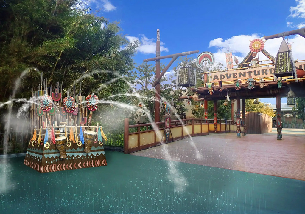 アドベンチャーランドの入口にあるびしょ濡れスポット/東京ディズニーランド/東京ディズニーシー(千葉県/浦安市)