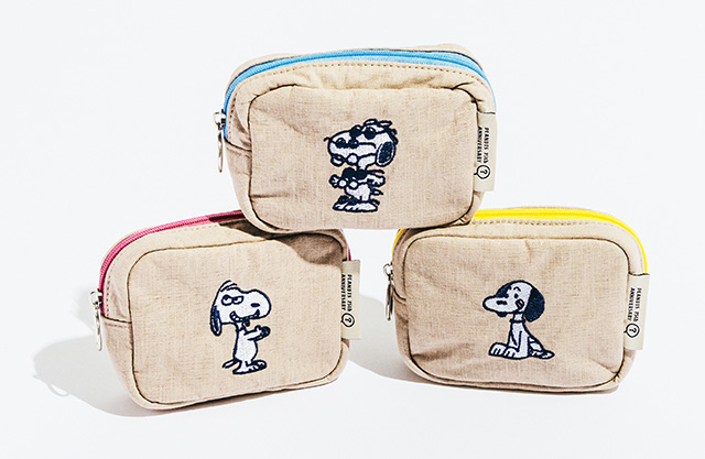 PEANUTS 75周年 刺繍ミニポーチ/スヌーピーミュージアム(東京都/町田市)