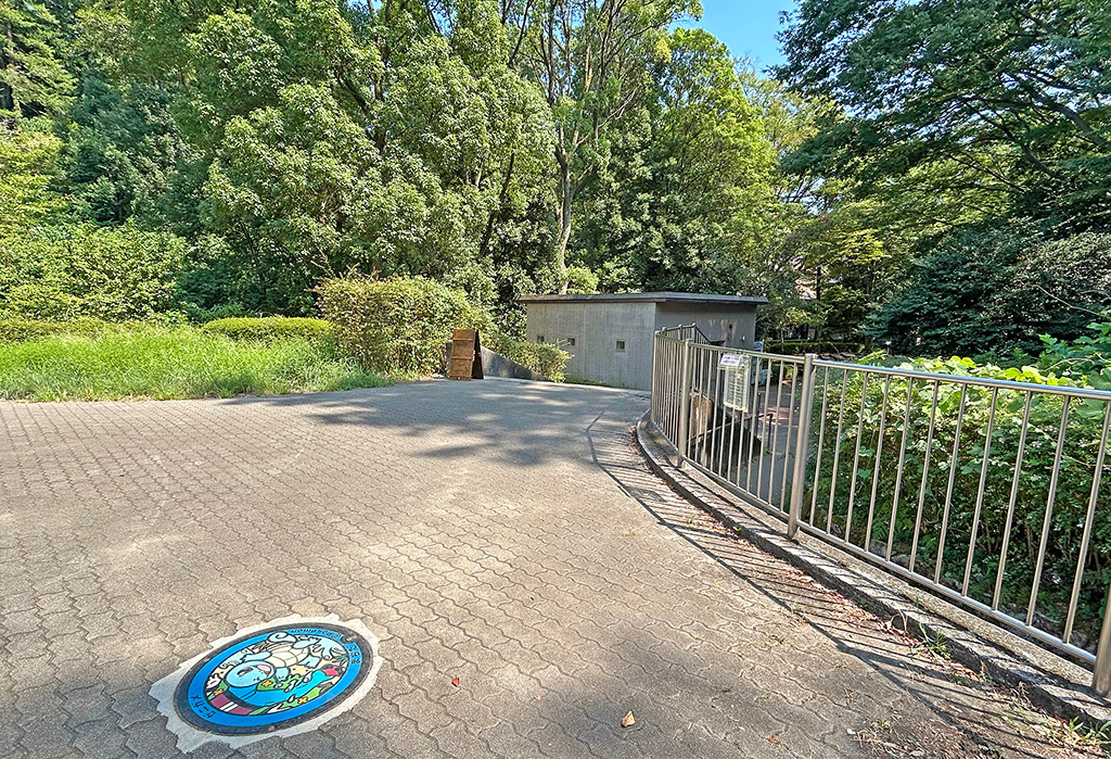 芹ヶ谷公園 虹と水の広場(南側)(東京都/町田市)にあるポケふた「ゼニガメ」