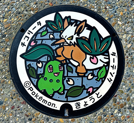 西京極総合運動公園のポケふた「チコリータ」と「ダーテング」(京都府/京都市)