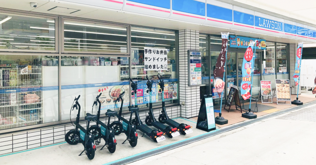 大阪のローソン店舗に電動キックボードシェアアプリ「LUUP」のポートを