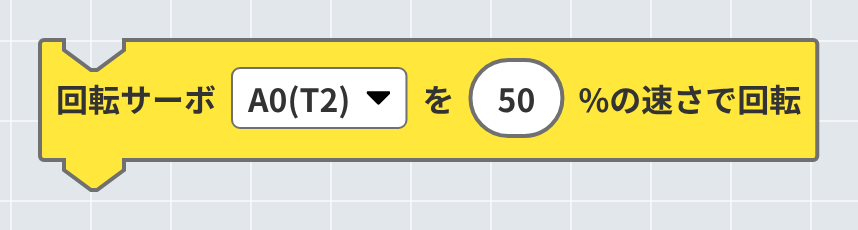 回転サーボを～％の速さで回転