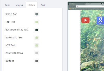 Colorsタブから自分で色を決める