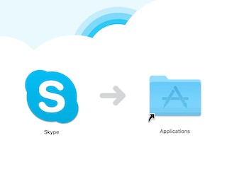 SkypeをApplicationsに移動させる