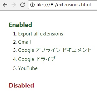 extensions.htmlをドラッグアンドドロップ