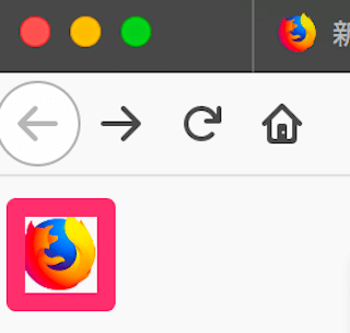 Firefoxのページ左のアイコン