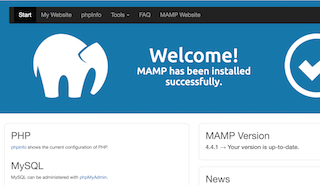 MAMPの起動ページ