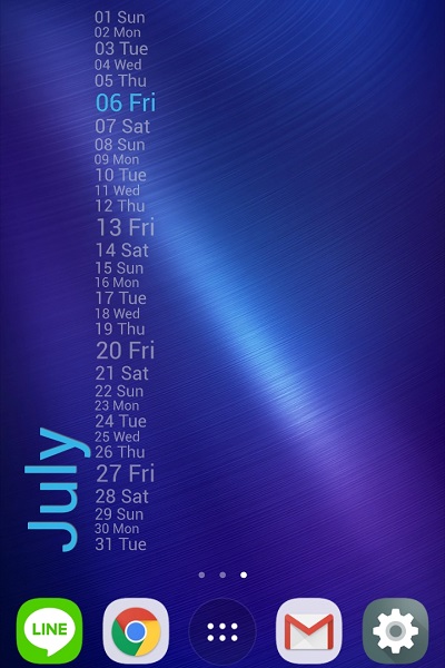 Xperia Calendar Widgetのホーム画面